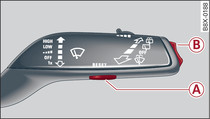 Windscreen wiper lever: Driver information system controls